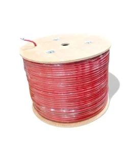 2 core and earth 1.5mm red Firecel cable