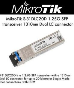 MikroTik S-31DLC20D Transceiver 1.25G DDM SFP 1310nm Dual LC Connector 20Km SM