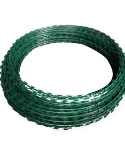 galvanized green electric fence razor wire